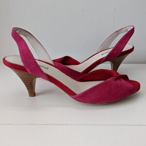 Jeffrey Campbell Women's Red & Pink Suede Slingback, 9